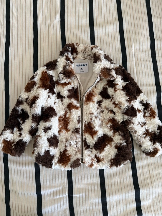 Old Navy Other - Old Navy Kids Faux Fur Zip Jacket in Brown & Cream